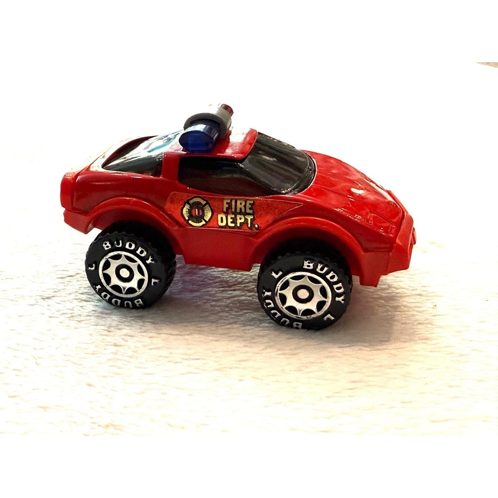 Vintage 1984 Buddy L Fire Dept Red‎ Sports Car 4x4 Toy Vehicle